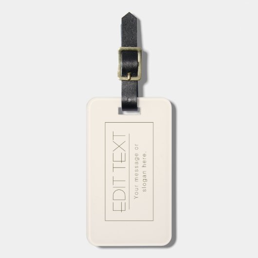 Stylisch bearbeitbare Vorlage | Off-white & Dark B Gepäckanhänger (Vorderseite vertikal)
