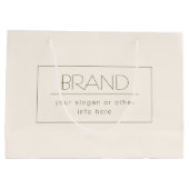 Stylisch bearbeitbare Vorlage | Off-white & Dark B Große Geschenktüte (Rückseite)