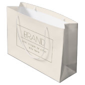 Stylisch bearbeitbare Vorlage | Off-white & Dark B Große Geschenktüte (Rückseite Schrägansicht)