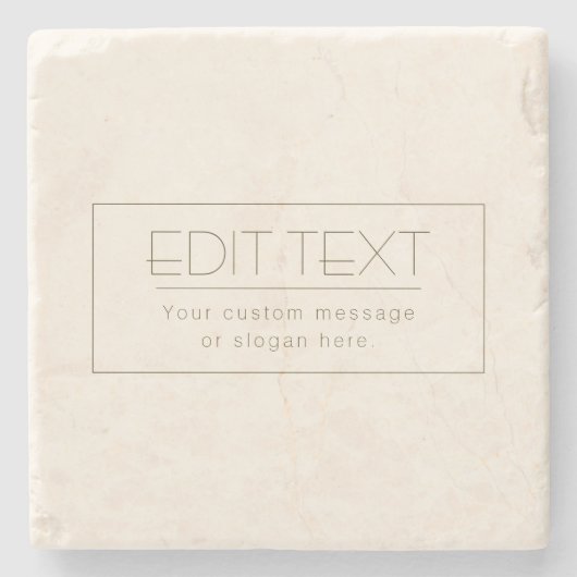 Stylisch bearbeitbare Vorlage | Off-white & Dark B Steinuntersetzer (Vorderseite)