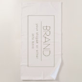 Stylisch bearbeitbare Vorlage | Off-white & Dark B Strandtuch (Vorderseite)