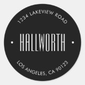 Stylisch bearbeitbarer Nachname & Circular Text Runder Aufkleber (Vorderseite)