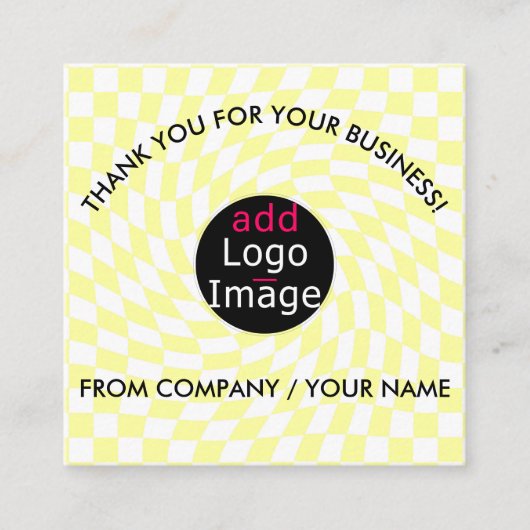 Stylisch Beruflich Danke Custom Checkered Begleitkarte (Vorderseite)