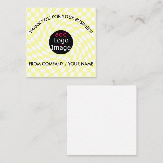 Stylisch Beruflich Danke Custom Checkered Begleitkarte (Vorne/Hinten)