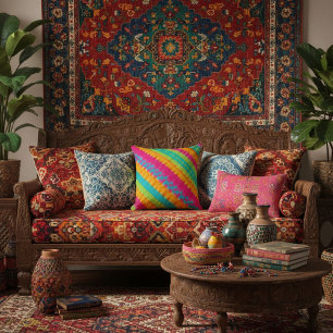 stylisch chic elegant geometrisch farbenfroh kissen