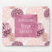 Stylisch Chic Rosa Floral Mousepad (Vorne)