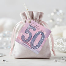 Stylisch Chic Rosa und Silber Pailletten 50. Gebur