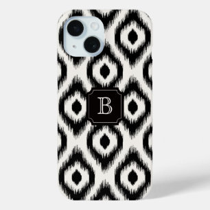 Stylisch Chic Schwarz Elfenbein Diamant Ikat Monog Case-Mate iPhone Hülle