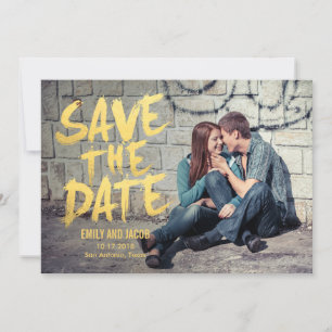 Stylisch gebürstete Foto-Save-the-Date-Karte Save The Date