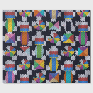 Stylisch glänzende geometrische Farbgebung Geschenkpapier