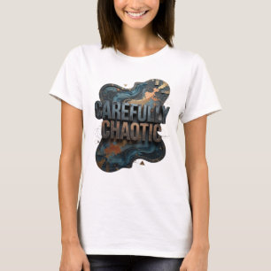 Stylisch Gold SORGFÄLTIG CHAOTISCHER Druck T-Shirt