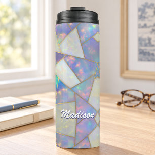 Stylisch holografischer Achat geometrisch Thermosbecher