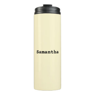 Stylisch minimalist gelblich cremig personalisiert thermosbecher