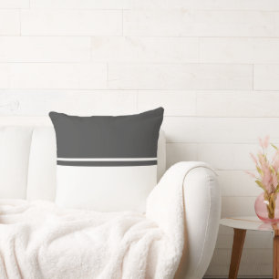 Stylisch Moderne Tiefe Grau Weiße Farbe Block Kissen