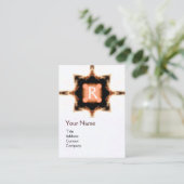 STYLISCH PINK RED BROWARE SQUARE MONOGRAMM White Visitenkarte (Stehend Vorderseite)