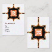 STYLISCH PINK RED BROWARE SQUARE MONOGRAMM White Visitenkarte (Vorne/Hinten)