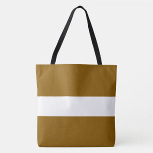 Stylisch Sportlich Breit Goldbraun Weiße Streifen Tasche