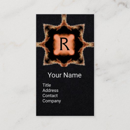 STYLISCH SQUARE MONOGRAM Pink Brown Black Paper Visitenkarte (Vorderseite)