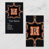 STYLISCH SQUARE MONOGRAM Pink Brown Black Paper Visitenkarte (Vorne/Hinten)