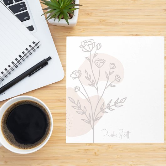 Stylisch süß modern einfache Boho-Blumen Notizblock