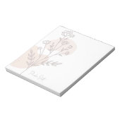 Stylisch süß modern einfache Boho-Blumen Notizblock (Rotiert)