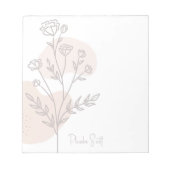 Stylisch süß modern einfache Boho-Blumen Notizblock (Vorderseite)