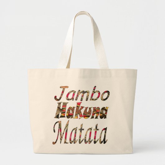 Stylisch swashbuckling Jambo Hakuna Matata Custom Jumbo Stoffbeutel (Vorne)