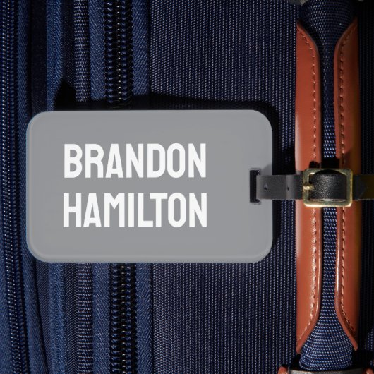 Stylisch trendige schwarze moderne minimalistische gepäckanhänger (Vorderseite Insitu 4)