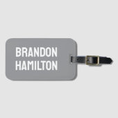 Stylisch trendige schwarze moderne minimalistische gepäckanhänger (Vorderseite (Horizontal))