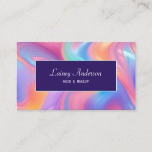 Stylisch trendy groovy neon-falsches holografische visitenkarte