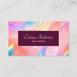 Stylisch trendy neon-farbene groovige falsche holo visitenkarte