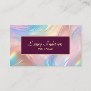 Stylisch trendy pastellfarbene groovy falsche holo visitenkarte
