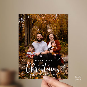 Stylisch und rustikal, Frohe Weihnachten Familienf Postkarte