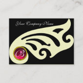 STYLISCH WINGS MONOGRAM, RED RUBY, Fuchsia Gold Visitenkarte (Rückseite)
