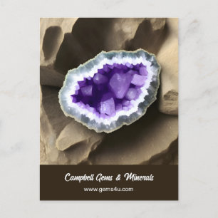 Stylische Amethyst Geode Custom Business Postcard Postkarte