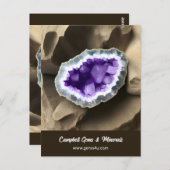 Stylische Amethyst Geode Custom Business Postcard Postkarte (Vorne/Hinten)