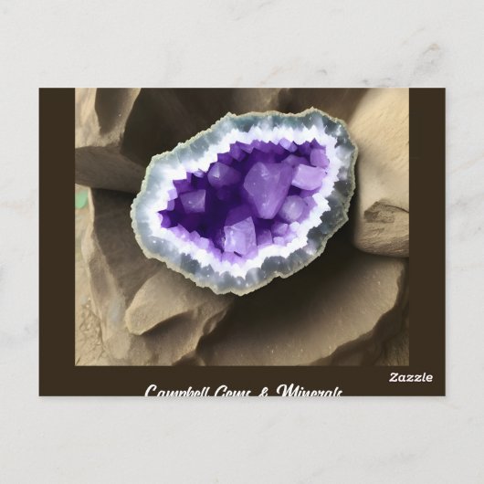 Stylische Amethyst Geode Custom Business Postcard Postkarte (Rückseite)