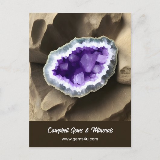 Stylische Amethyst Geode Custom Business Postcard Postkarte (Vorderseite)