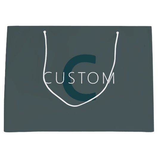 Stylische, anpassbare Monogramm-Vorlage Große Geschenktüte (Vorderseite)