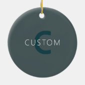 Stylische, anpassbare Monogramm-Vorlage Keramik Ornament (Hinten)