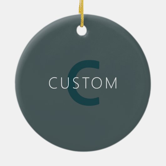 Stylische, anpassbare Monogramm-Vorlage Keramik Ornament (Hinten)