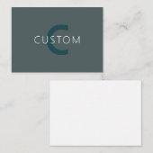 Stylische, anpassbare Monogramm-Vorlage Mitteilungskarte (Vorne/Hinten)