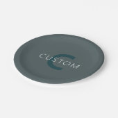 Stylische, anpassbare Monogramm-Vorlage Pappteller (Schrägansicht)