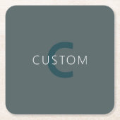 Stylische, anpassbare Monogramm-Vorlage Rechteckiger Pappuntersetzer (Vorderseite)