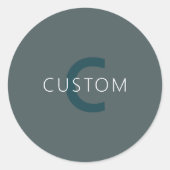 Stylische, anpassbare Monogramm-Vorlage Runder Aufkleber (Vorderseite)