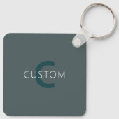 Stylische, anpassbare Monogramm-Vorlage Schlüsselanhänger (Rückseite)