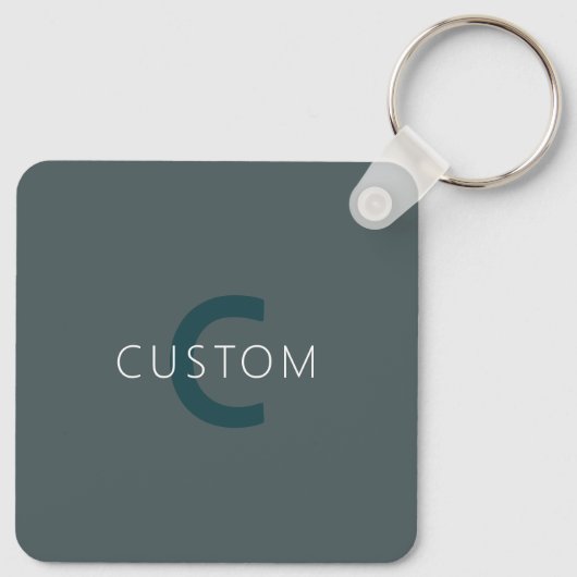 Stylische, anpassbare Monogramm-Vorlage Schlüsselanhänger (Rückseite)