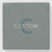 Stylische, anpassbare Monogramm-Vorlage Steinuntersetzer (Vorderseite)