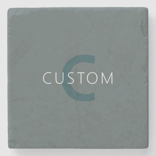 Stylische, anpassbare Monogramm-Vorlage Steinuntersetzer (Vorderseite)