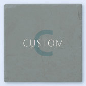 Stylische, anpassbare Monogramm-Vorlage Steinuntersetzer